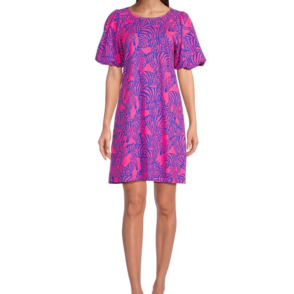 Lilly Pulitzer Rosen Abstract Print Crew Neck Short Sleeve T-Shirt Dress